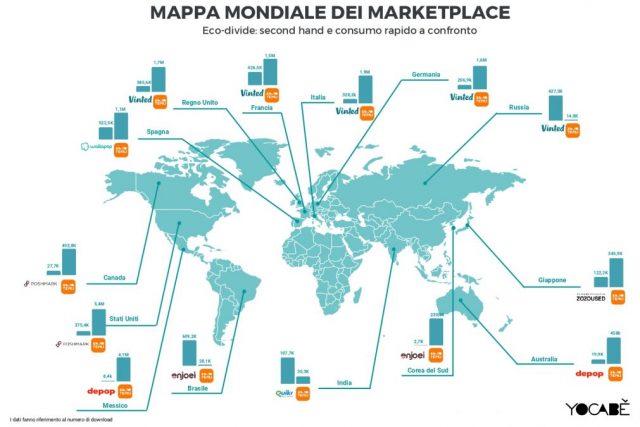 La mappa mondiale dei marketplace e il second hand