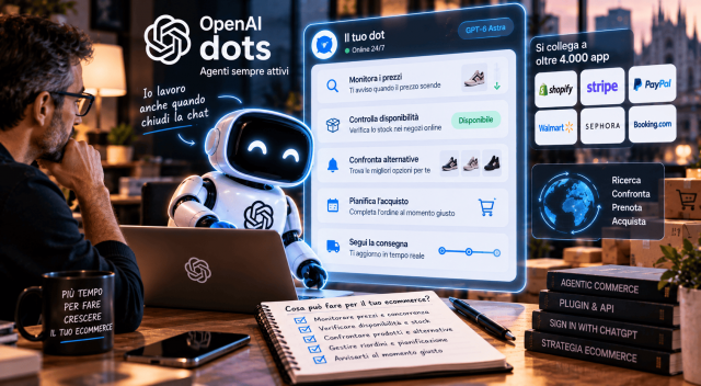articolo-openai-dots-agenti-sempre-attivi-ecommerce-2026 OpenAI dots: gli agenti sempre attivi e l'ecommerce